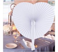 Ventagli Ventaglio Bianchi Pieghevoli Plastica Carta Cuore 36 48 60 72 84 96 108