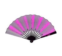 Ventaglio a forma di stivale con LED sul terreno, da donna, pieghevole, per ballare in linea, spettacoli luminosi, per compleanno, matrimonio, decorazione per la casa, eventi (rosa acceso, taglia