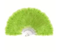 Ventaglio a mano in piuma di marabù 45 cm, vestito operato da bomboniera regalo di bomboniera da ballo vintage all'aperto Servizio fotografico (Verde chiaro)