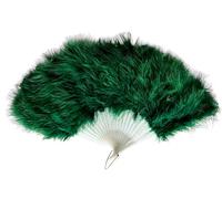 Ventaglio a mano in piuma di marabù 45 cm, vestito operato da bomboniera regalo di bomboniera da ballo vintage all'aperto Servizio fotografico (Verde esmeralda)