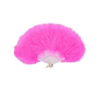 Ventaglio a mano in piuma di marabù 45 cm, vestito operato da bomboniera regalo di bomboniere da ballo vintage all'aperto (rosa scuro)