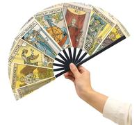Ventaglio a mano per tarocchi, scomparti mistici con motivi di tarocchi, per festival, mercato medievale, cosplay e feste, regalo per amanti della indovina