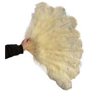 Ventaglio a mano pieghevole per donna, ventaglio in piuma di struzzo grande giallo ventaglio portatile da danza soffice da danza pieghevole stili diversi oggetti per feste oggetti di scena scena fan