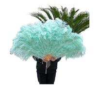 Ventaglio a mano pieghevole per signore, Ventaglio di piume di struzzo viola 100CM 130CM Performance Dance Props Piume Ventaglio pieghevole Artigianato Ventaglio con piume di marabù(Mint Green,130CM)