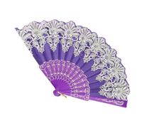Ventaglio cinese a mano - Ventaglio cinese elegante con motivo floreale, ventaglio pieghevole vintage con pompon, portatile per chiesa, decorazione, festival musicale, danza, feste, performance