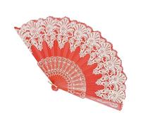 Ventaglio cinese a mano - Ventaglio cinese elegante con motivo floreale, ventaglio pieghevole vintage con pompon, portatile per chiesa, decorazione, festival musicale, danza, feste, performance