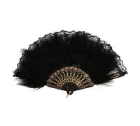 Ventaglio decorativo da sposa piumato leggero pizzo festa di nozze essenziale fotografia puntelli accessori da sposa elegante ventaglio piuma, Misura unica, come descritto, come descritto
