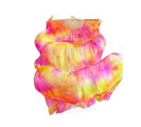 Ventaglio di Danza Ventilatore,Velo Ballo Fan Veli for danza del ventre tie-dyed for donne/ragazze, 180 cm di lunghezza, veri ventagli in seta naturale for ballare, un paio(As the picture-07,M)