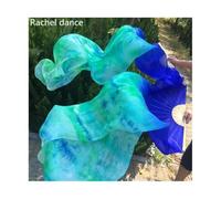 Ventaglio di Danza Ventilatore,Velo Ballo Fan Veli for danza del ventre tie-dyed for donne/ragazze, 180 cm di lunghezza, veri ventagli in seta naturale for ballare, un paio(As the picture-16,M)