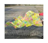 Ventaglio di Danza Ventilatore,Velo Ballo Fan Veli for danza del ventre tie-dyed for donne/ragazze, 180 cm di lunghezza, veri ventagli in seta naturale for ballare, un paio(As the picture-03,S)