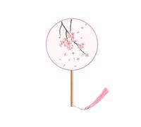 Ventaglio di legno di bambù a mano Ventagli a mano Pizzo rotondo traslucido da 21 cm multicolore, confezione da 2 for costume Hanfu, Cheongsam, danza, decorazioni for matrimoni(2pieces-c)