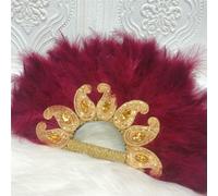 Ventaglio di piume bianche di grandi dimensioni, ventaglio di piume bianche africane con pietre, ventaglio di piume per la sposa, nigeriano-6