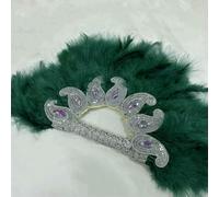 Ventaglio di piume bianche di grandi dimensioni, ventaglio di piume bianche africane con pietre, ventaglio di piume per la sposa, piuma nigeriana-4