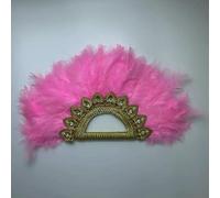 Ventaglio di piume blu africane di grandi dimensioni per donne, ventaglio di piume per matrimoni per spose, piume a doppio lato, danza delle pietre nigeriane - doppio lato 14-32 cm x 55 cm