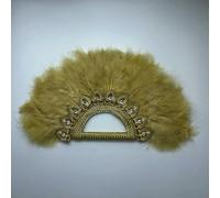 Ventaglio di piume blu africane di grandi dimensioni per donne, ventaglio di piume per matrimoni per spose, piume a doppio lato, danza delle pietre nigeriane - doppio lato 20-32 cm x 55 cm