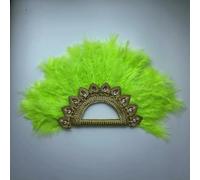 Ventaglio di piume blu africane di grandi dimensioni per donne, ventaglio di piume per matrimoni per spose, piume a doppio lato, danza delle pietre nigeriane - doppio lato 19-32 cm x 55 cm