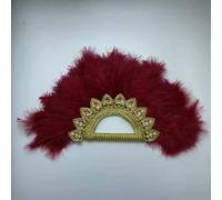 Ventaglio di piume blu africane di grandi dimensioni per donne, ventaglio di piume per matrimoni per spose, piume a doppio lato, danza delle pietre nigeriane - doppio lato 16-32 cm x 55 cm