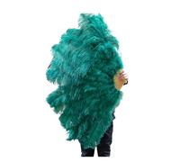 Ventaglio di Piume da Danza 13 Bone Lake blu piume Fan for fai da te danza spettacolo festa di Halloween matrimonio palcoscenico puntelli portatile soffice Per il palcoscenico(Blue,Big 130cm 2pcs)