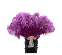 Ventaglio Di Piume Da Danza 13 ossa BIANCO Ventaglio di Piume Fasi Performance Spettacolo Carnevale Accessorio Spiegato 100/130 CM Lungo 60/75 Larghezza Grande Prestazione(44 Purple,130CM 1PCS)