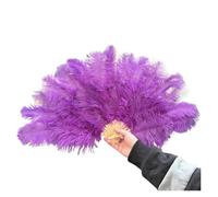 Ventaglio di Piume da Danza Ventaglio di piume bianco nero soffice 70 cm x 40 pieghevole tenuto in mano for spettacoli danza feste Puntelli fai da te Per il palcoscenico(Purple,1 PCS 70cmx40cm Left)