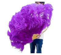 Ventaglio Di Piume Da Danza Ventaglio di piume da 100 cm, decorazione for palchi feste matrimonio Halloween, ventaglio danza del ventre fai te, barre Plumas colorate Prestazione(Deep purple,1 Pcs)
