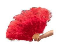 Ventaglio di Piume da Danza Ventaglio di piume da 100 cm, decorazione for palchi feste matrimonio Halloween, ventaglio danza del ventre fai te, barre Plumas colorate Per il palcoscenico(Red,1 Pcs)