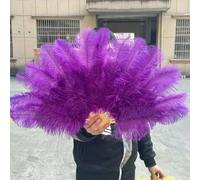 Ventaglio di piume di struzzo bianche e nere, 15 ossi soffici, per feste, celebrazioni, spettacoli, danza, teatro, accessori, 70 cm, viola, 2 pezzi