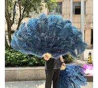 Ventaglio di piume di struzzo bianche e rosse 13Bone 1 e 2 pezzi Ventaglio di piume soffici e pieghevoli per grandi spettacoli sul palco Accessori per piume - blu navy - 130 cm 4 pezzi