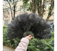 Ventaglio di piume di struzzo gialle da 70 cm, 15 ossi soffici, per festival, celebrazioni, spettacoli, danza, teatro, accessori, 1-10 pezzi, nero-10 pezzi