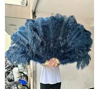 Ventaglio di piume di struzzo grande da 100 cm e 130 cm, 13 ossi, rosso, da tenere in mano, per feste, matrimoni, carnevale, ballerini, accessori per spettacoli - blu navy - 130 cm, 10 pezzi