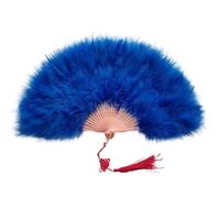 Ventaglio di piume marabù struzzo, ventagli danza pieghevoli 50 * 30 cm lanugine passerella for feste colorate(Color 15)