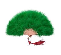 Ventaglio di piume marabù struzzo, ventagli danza pieghevoli 50 * 30 cm lanugine passerella for feste colorate(Color 8)