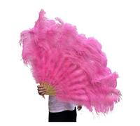 Ventaglio di piume, Ventaglio di piume marabù struzzo, grande ventaglio pennacchi palmari da 13 ossa 100 cm 130(Pink,Left hand 130CM)