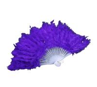 Ventaglio di piume, Ventaglio di piume marabù struzzo, ventagli non pieghevoli(Purple)