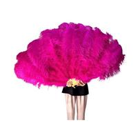 Ventaglio di piume, Ventaglio di piume marabù struzzo, ventaglio 100 * 60 cm 13 ventagli portatili pieghevoli for matrimoni(Rose,100CM Right 2PCS)