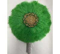 Ventaglio di piume, Ventaglio di piume portatile pieghevole, ventaglio da sposa con piuma tacchino a doppia faccia e manico in oro, colori assortiti 40 cm x 52(Double Side25)