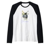 Ventaglio di Razza Gatto Balinese Elegante Arte Felina Maglia con Maniche Raglan
