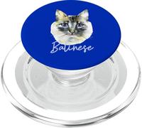 Ventaglio di razza gatto balinese elegante arte felina PopSockets PopGrip per MagSafe