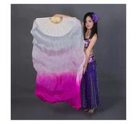 Ventaglio di seta, 1 paio di veli da danza del ventre in seta, ventagli pieghevoli lunghi da donna, for adorazione, lode, danza, festa, palcoscenico, accessori for spettacoli(Wit,210cm 1pair)
