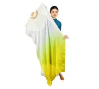 Ventaglio di seta, 1 paio di veli da danza del ventre in seta, ventagli pieghevoli lunghi da donna, for adorazione, lode, danza, festa, palcoscenico, accessori for spettacoli(Sky Blue,210cm 1pair)