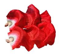 Ventaglio di seta, 1 paio di veli da danza del ventre in seta, ventagli pieghevoli lunghi da donna, for adorazione, lode, danza, festa, palcoscenico, accessori for spettacoli(Blu,180cm Adult Hot1pair)