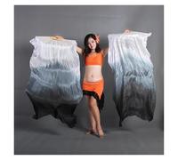 Ventaglio di seta, 1 paio di veli da danza del ventre in seta, ventagli pieghevoli lunghi da donna, for adorazione, lode, danza, festa, palcoscenico, accessori for spettacoli(Multicolore,150cm 1pair)