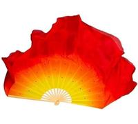 ventaglio di seta per la danza, Ventaglio di Danza della Seta Colore Sfumato Ventaglio di Prestazione di Seta Danza Classica Danza del Ventre Festival Puntelli di Prestazione 76 Cm di Lunghezza (Color