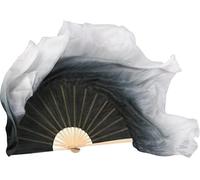 ventaglio di seta per la danza, Ventaglio di Danza in Seta Gradiente Danza Classica Festival di Danza del Ventre Puntelli for Spettacoli sul Palco 76 Cm di Lunghezza (Color : RedLeft) (Color : Redleft