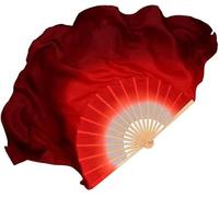 ventaglio di seta per la danza, Ventaglio di Danza in Seta Gradiente Danza Classica Festival di Danza del Ventre Puntelli for Spettacoli sul Palco 76 Cm di Lunghezza (Color : RedLeft) (Color : Redleft