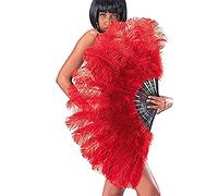 Ventaglio gigante ROSSO extra lusso in piume di struzzo per burlesque
