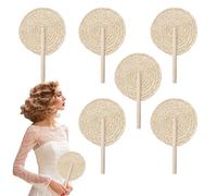 Ventaglio In Palma | 6 Pezzi Intrecciati A Mano Ventaglio Di Palma - Accessori Portatili Rinfrescanti per Matrimoni Bohémien Regalo Ospiti