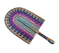 Ventaglio intrecciato a mano con motivo a righe colorate, ventaglio intrecciato a mano, stile bohémien, decorazione per la casa (stile B)