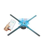 Ventaglio olografico, Ventilatore olografico 3D da 70 cm/27,6 pollici, 4 pale del ventilatore con 832 perline LED, scheda TF, trasmissione 'applicazione e telecomando HD Halloween Videoproiettore