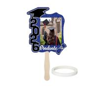 Ventaglio Per Viso Di Laurea - Cornice Per Foto, Ventilatore Portatile Classe 2026 | Cartello Personalizzabile Su Entrambi I Lati, Souvenir Fai-da-te Personalizzato Staccabile Per La Cerimonia Senior